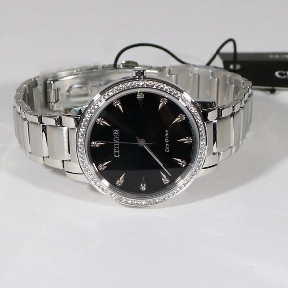 Citizen Diamond Dial Black Ladies Watch main image 5
